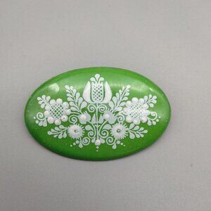 Michaela Frey Austrian Hand Painted Enamel Brooch Email Manufaktur Vintage